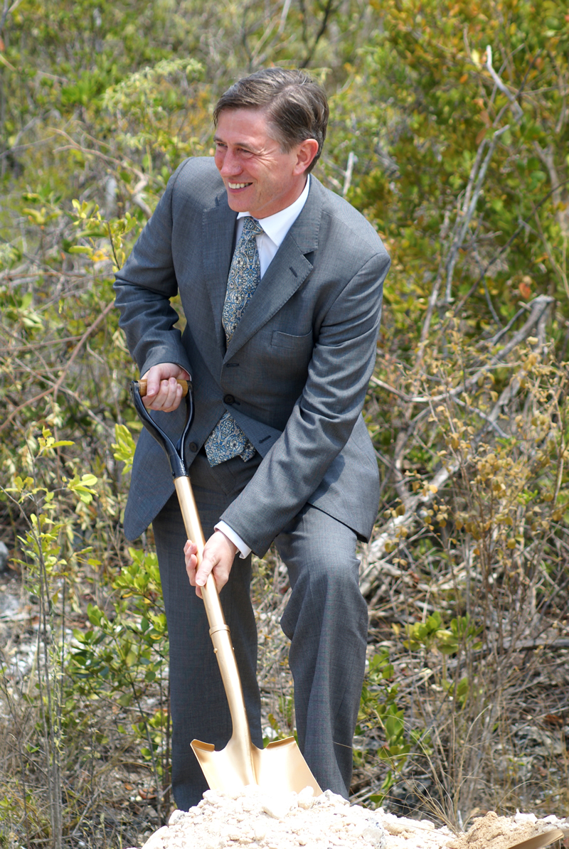 The Governor breaking ground